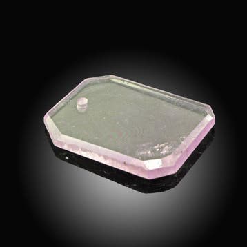 Gepolijste roze kunziet hanger plaat - Hoogte: 3.5 cm -