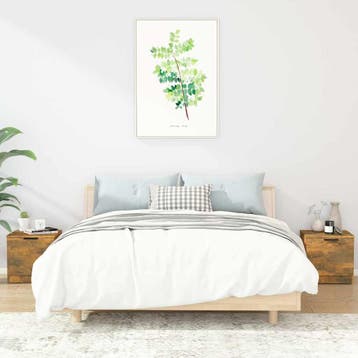 vidaXL Nachtkastjes 2 st 40x39x40 cm gerookt eikenkleurig, Minder dan 45 cm, Verzenden, Nieuw, Minder dan 55 cm