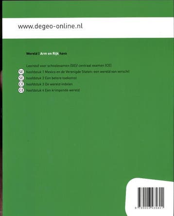 De Geo studieboek Wereld arm en rijk havo tweede fase, Verzenden, Gelezen, J.H. Bulthuis