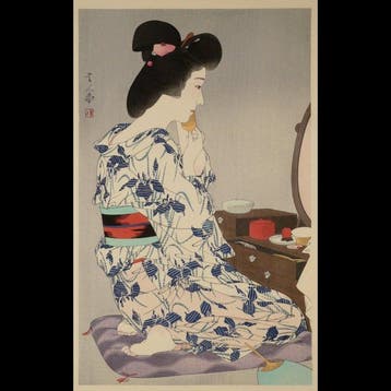 Torii Kotondo /  (1900–1976) Iris Yukata, uit de serie, Antiek en Kunst