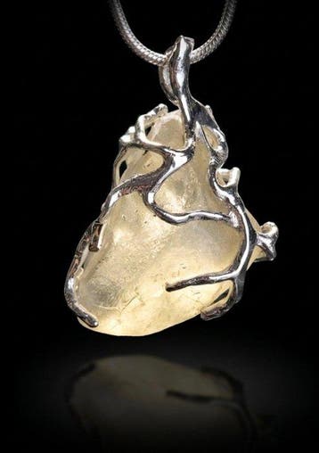 Metaal - Hanger - Impactiet Libisch glas