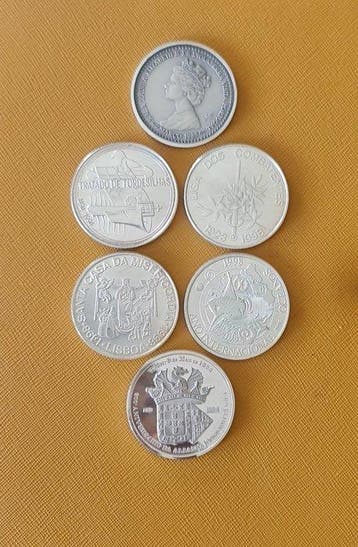 Portugal. 6 Piece Silver Collection 2 Commemorative Medals