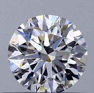 1 pcs Diamant (Natuurlijk) - 0.45 ct - Rond - D (kleurloos), Nieuw