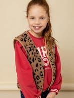 Meisjes teddy gilet leopard oversized en super cozy 116, Ophalen of Verzenden, Nieuw, Meisje, Trui of Vest