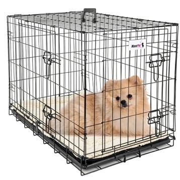 MaxxPet Hondenbench met Plaid - Zwart - 61x43x48 (Dier), Verzenden, Nieuw