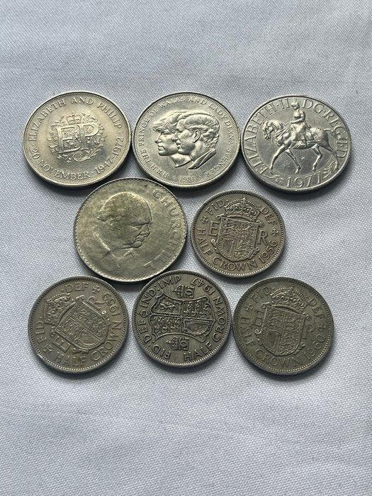 Verenigd Koninkrijk. Elizabeth II. 1 Crown 1956-1981 (Lot of, Postzegels en Munten, Munten | Europa | Niet-Euromunten