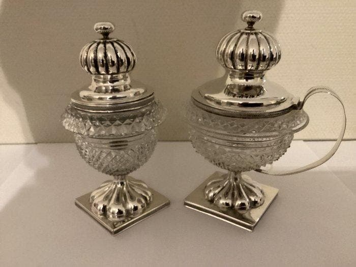 Specerijenbus (2) - .833 zilver - Zilveren Mosterd-en, Antiek en Kunst, Antiek | Goud en Zilver
