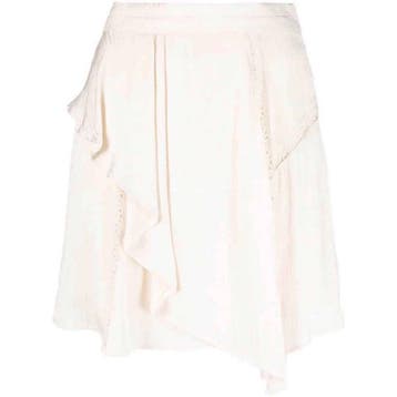 IRO • ecru rok Bealie • L (FR42), Verzenden, Wit, Maat 42/44 (L), Nieuw