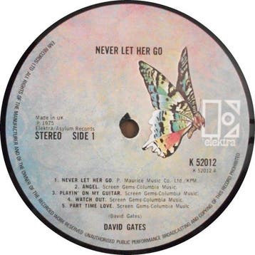 David Gates - Never Let Her Go, Ophalen of Verzenden, Gebruikt