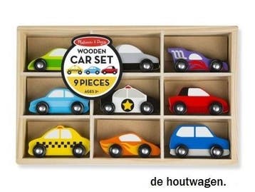 houten autos set in houten opbergkist - houten auto, Ophalen of Verzenden, Nieuw, Overige typen