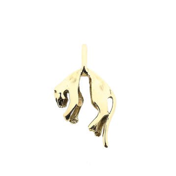Gouden hanger met panter; diamant 0,02 ct.; 14 karaat, Ophalen of Verzenden, Gebruikt, Goud, Overige merken