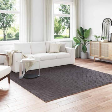 vidaXL Vloerkleden Vierkant SIROLO Antraciet 240 x 240 cm, Verzenden, Nieuw