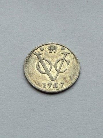 Nederland, Holland 1/2 Duit 1757, Postzegels en Munten