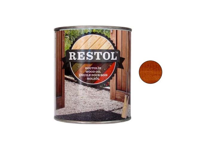 Restol Restol houtolie zijdeglans 1 liter, roodbruin, Doe-het-zelf en Verbouw, Verf, Beits en Lak, Nieuw, Verzenden