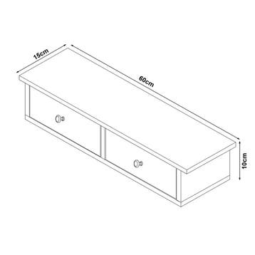 Wandplank Geeste met 2 lades 60x15x10 cm marmerlook wit [en., Huis en Inrichting, Verzenden, Nieuw