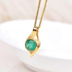 Zonder minimumprijs - Halsketting Zilver - Emerald -, Nieuw