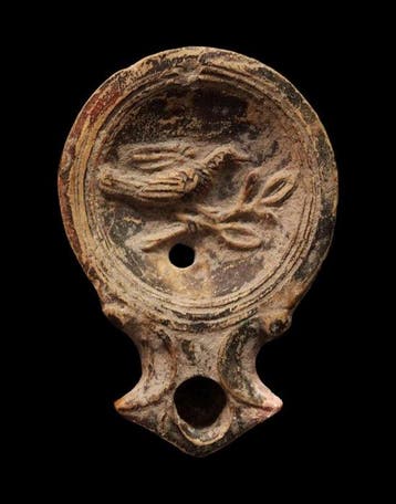 Oud-Romeins Terracotta - Olielamp uit sigillataaardewerk met