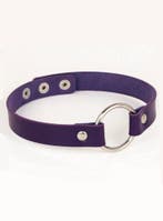 Choker Donkerpaars Ring Pu Leer Collar Ketting Halsband Paar, Kunststof, Verstelbaar, Paars, Nieuw