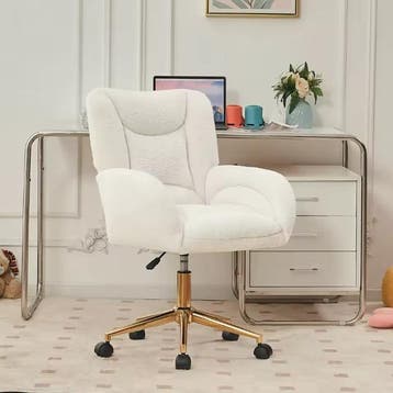 Verstelbare Make-up Werkstoel met Rugleuning Teddy Stof, Verzenden, Nieuw