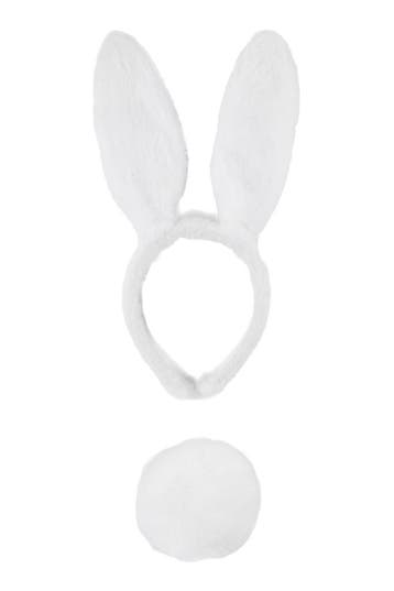 KIMU® Haarband Konijn Wit met Staart Diadeem Konijnenoren Or, Ophalen of Verzenden, Nieuw, Carnaval, Accessoires