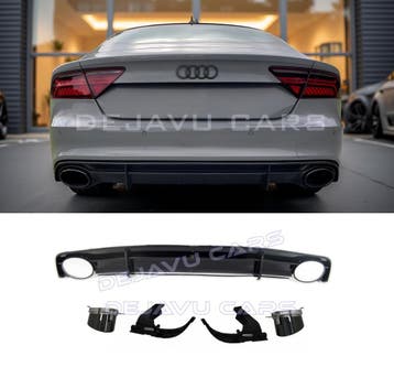 RS7 Look Diffuser + Uitlaat pijpen voor Audi A7 4G S line/S7, Ophalen of Verzenden