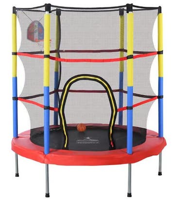 Kindertrampoline Outdoor 145 cm met Basketbalmand 45kg, Kinderen en Baby's, Speelgoed | Buiten | Trampolines, Verzenden, Nieuw