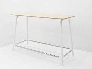 Statafel Sedus - 160x70cm - akazia - 4-poot wit en chroom, Ophalen of Verzenden, Gebruikt