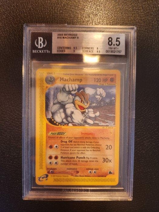 Pokémon - 1 Graded card - Machamp 16 - Beckett 8.5 - WOTC -, Hobby en Vrije tijd, Verzamelkaartspellen | Pokémon