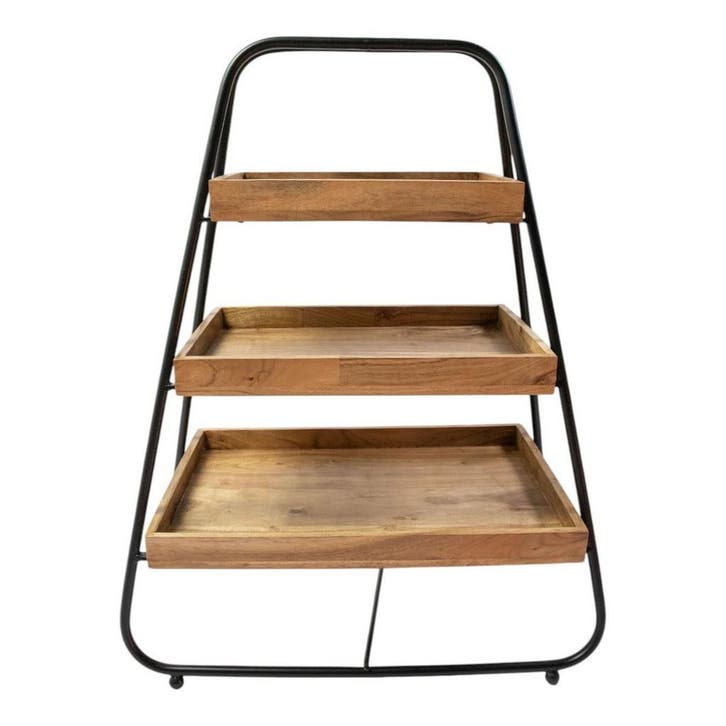 Etagere hout rechthoekig h53 d38cm, Huis en Inrichting, Woonaccessoires | Overige, Verzenden