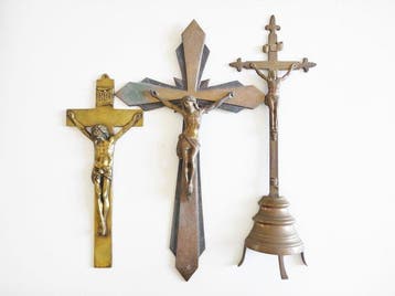 Crucifix (3) - Brons, Messing - 1850-1900