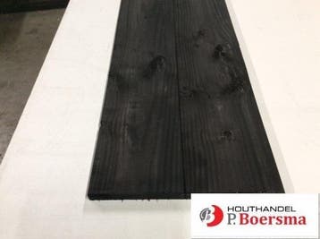 Douglas tuinplank geschaafd zwart geimpregneerd, 25 tot 50 mm, Nieuw, Plank, 300 cm of meer