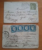 Japan 1876/1877 - Uitzonderlijk kavel: correspondentie uit, Gestempeld