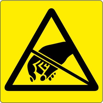 Vloerpictogram waarschuwing voor ESD  -  gevoelige producten, Verzenden