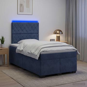 vidaXL Boxspringbed met matras Donkergrijs 120 x 200 cm, Verzenden, Nieuw, Twijfelaar, Stof