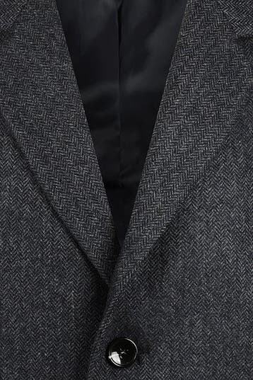 2dekans | L Dark Grey Melange wool herringbone over coat, Ophalen of Verzenden, Zo goed als nieuw, McGregor