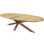 Ellips dining tuintafel 280x130xH76 cm met kruispoot teak, Tuin en Terras, Tuintafels, Ophalen of Verzenden, Nieuw