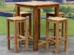 Barset Grade A teakhout 80x80xH105 cm 5-delig, Tuin en Terras, Ophalen of Verzenden, Nieuw, Teakhout