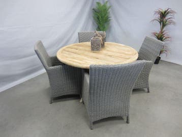 te velde tuinmeubelen amy tuinstoel met malta teak tuintafel, Nieuw