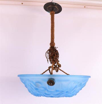 Deque - Lamp - gesatineerd glas - Art deco schaallamp Deque