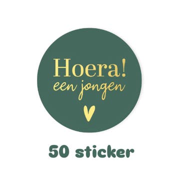 50x sticker - HOERA een jongen - geboorte - baby - leuk i..., Ophalen of Verzenden, Nieuw, Meerdere stickers