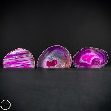 Exclusieve roze agaatschijven – Gloeiende kleuren &