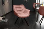 Design stoel THE DUTCH COMFORT oudroze fluweel retrostijl, Ophalen of Verzenden, Nieuw