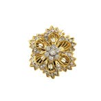 Gouden broche/hanger met diamant; 0,715 ct., Sieraden, Tassen en Uiterlijk, Bedels, Ophalen of Verzenden, Gebruikt, Goud, Overige merken