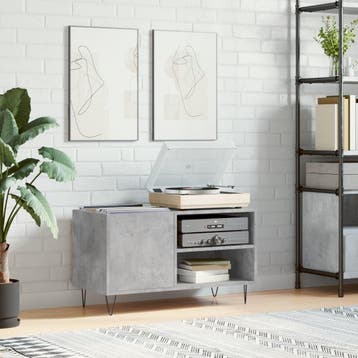 vidaXL Platenkast 85x38x48 cm bewerkt hout betongrijs, Verzenden, Nieuw