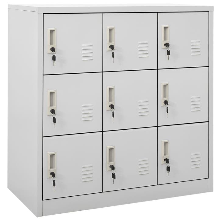 vidaXL Lockerkast 90x45x92,5 cm staal lichtgrijs, Huis en Inrichting, Kasten | Lockerkasten, Nieuw, Verzenden