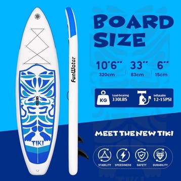 Sup Board - Opblaasbaar Paddle Board - 150 kg - Blauw/Wit -, Verzenden, Zo goed als nieuw