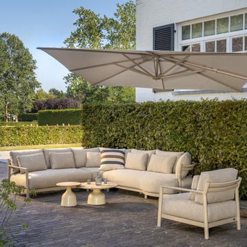 Mykonos modulaire hoek loungeset 3 delig latte 4 Seasons, Ophalen of Verzenden, Nieuw, Aluminium