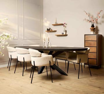 Eettafel Brandy Black | 300 cm | Ovaal | Starfurn, Ophalen of Verzenden, Nieuw