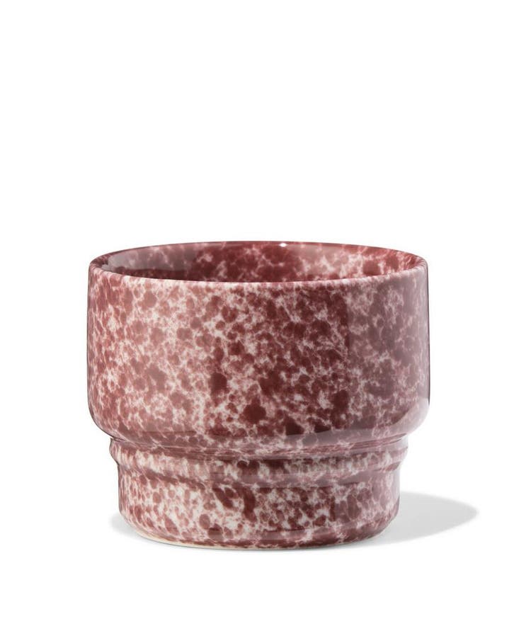 HEMA Koffiekopje 220ml Trend aardewerk bordeauxrood spikkels, Huis en Inrichting, Keuken | Servies, Nieuw, Verzenden