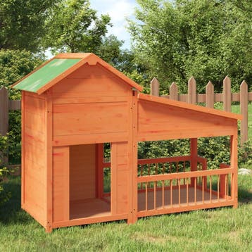 vidaXL Hondenhok 143x60,5x109 cm massief grenenhout bruin, Verzenden, Nieuw